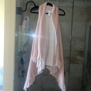 NWT Francesca Collections Cozy Reversible Vest pink and cream